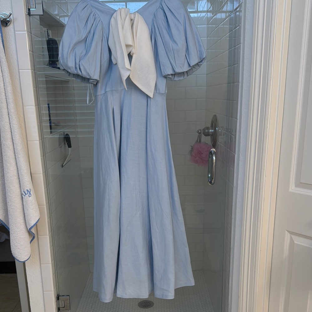 Blue Puff Sleeve Sundress